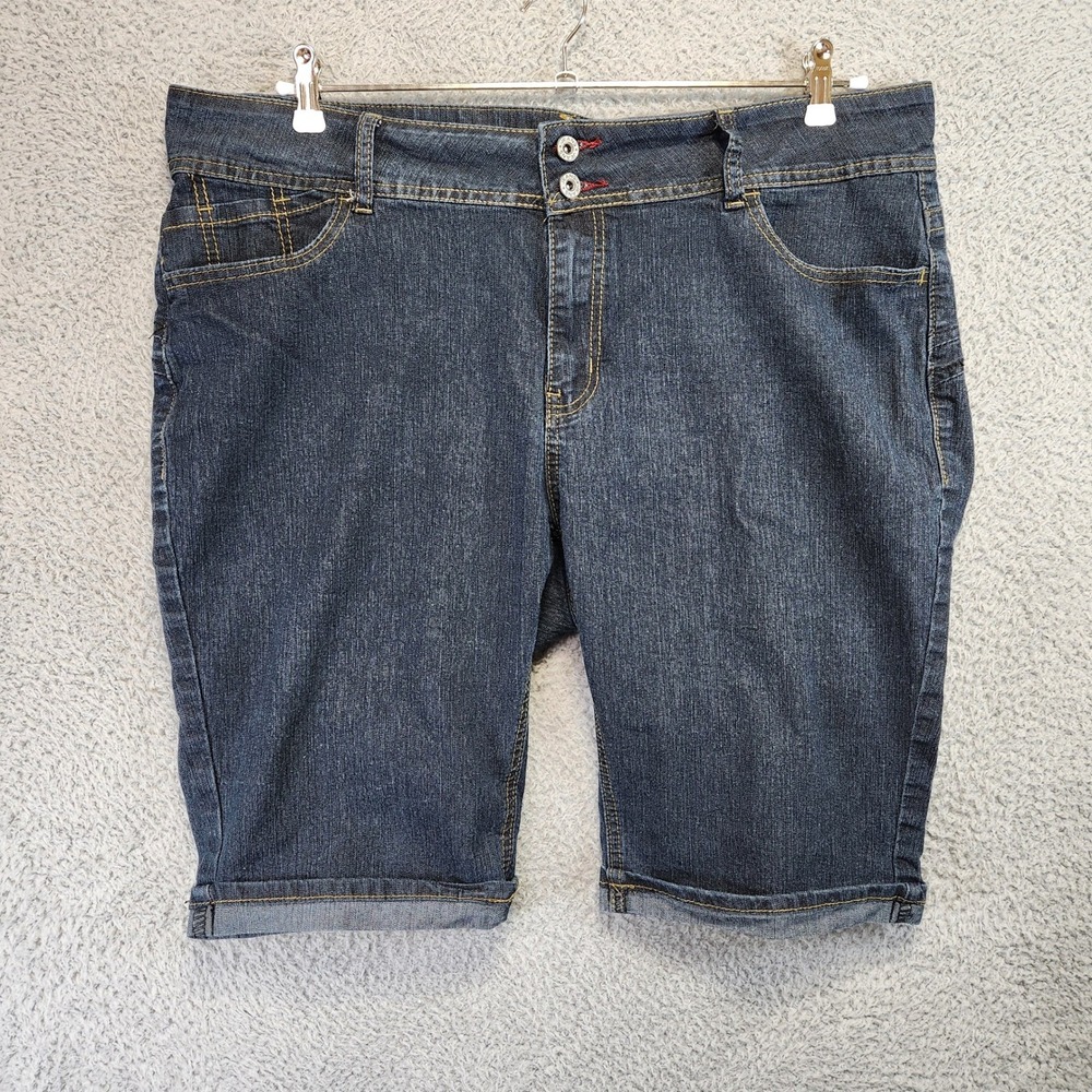 Be Girl Butt Lifter Denim Shorts Womens 22 (Fits W41) Embellished Pockets